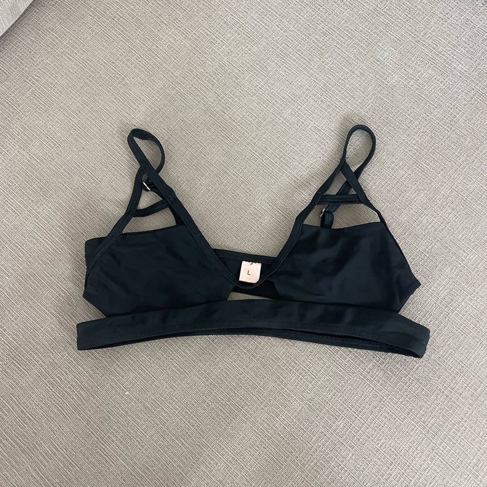 Black Strappy Bikini Top